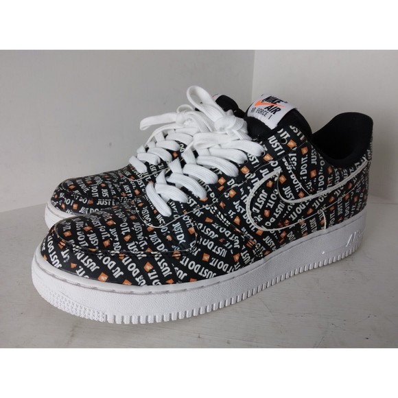 Nike Air Force 1 'Just Do It' Logo All Over Black A06296-001 Mens Size US 10 - Picture 3 of 9